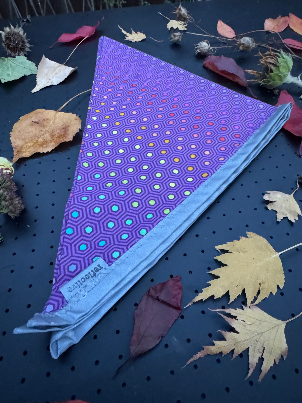 Purple and prismatic rainbow L Reflective Bandana