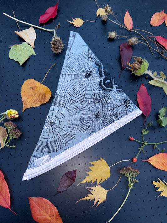 Spider webs and moth grey L Reflective Bandana