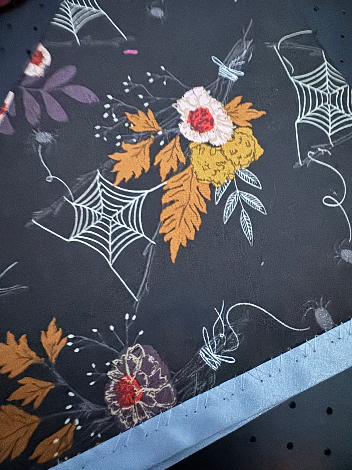 Floral and spider web L Reflective Bandana
