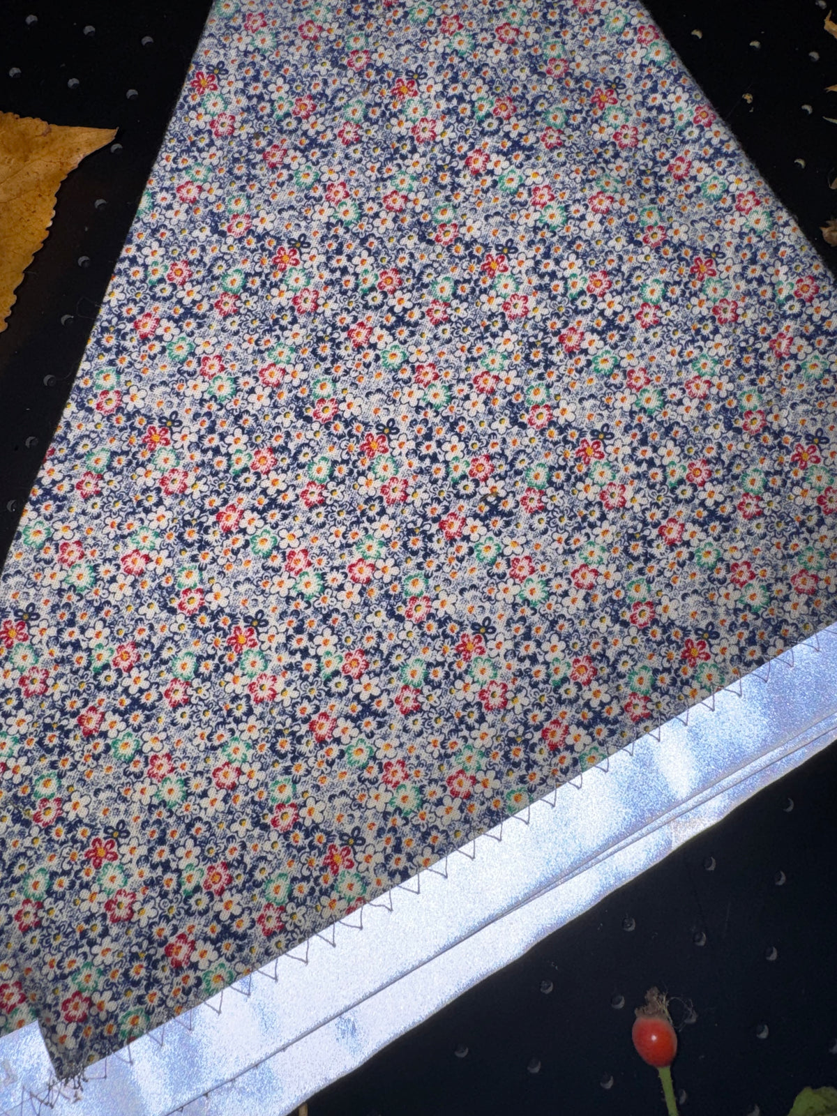 Mini multicolor floral grey L Reflective Bandana