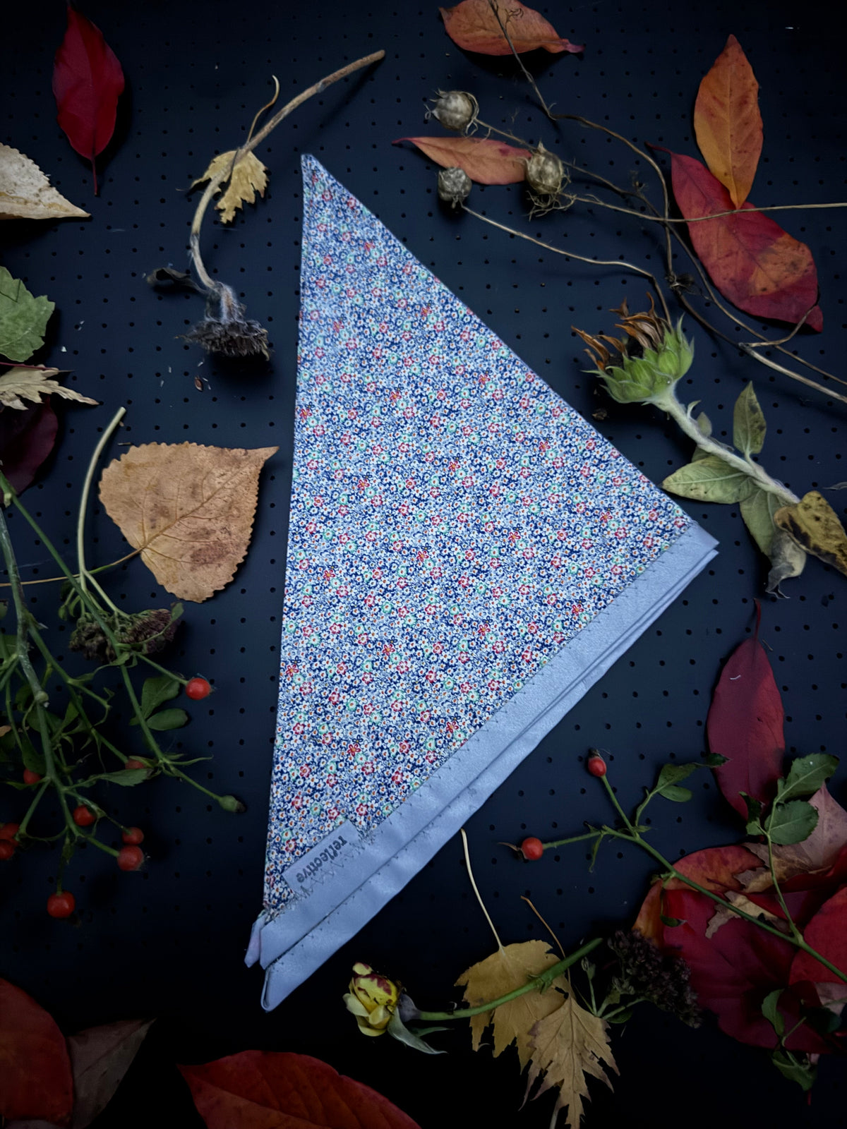 Mini multicolor floral grey L Reflective Bandana
