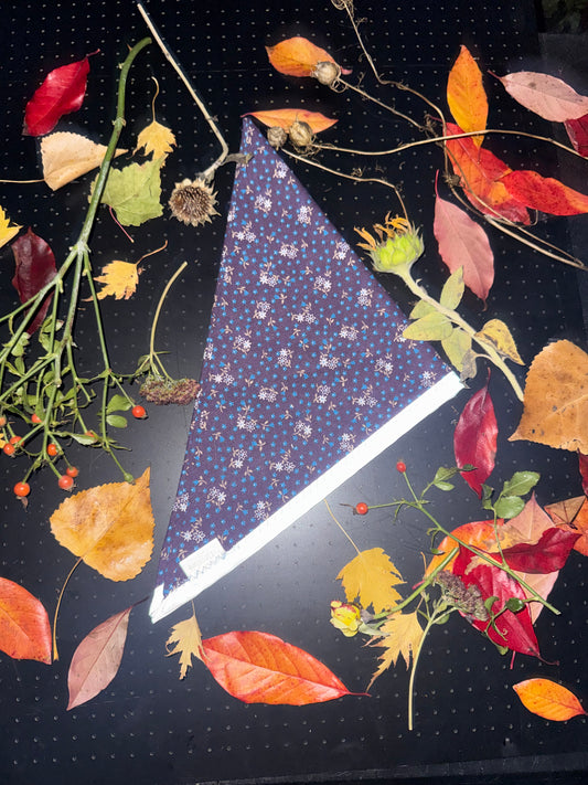 Purple floral L Reflective Bandana