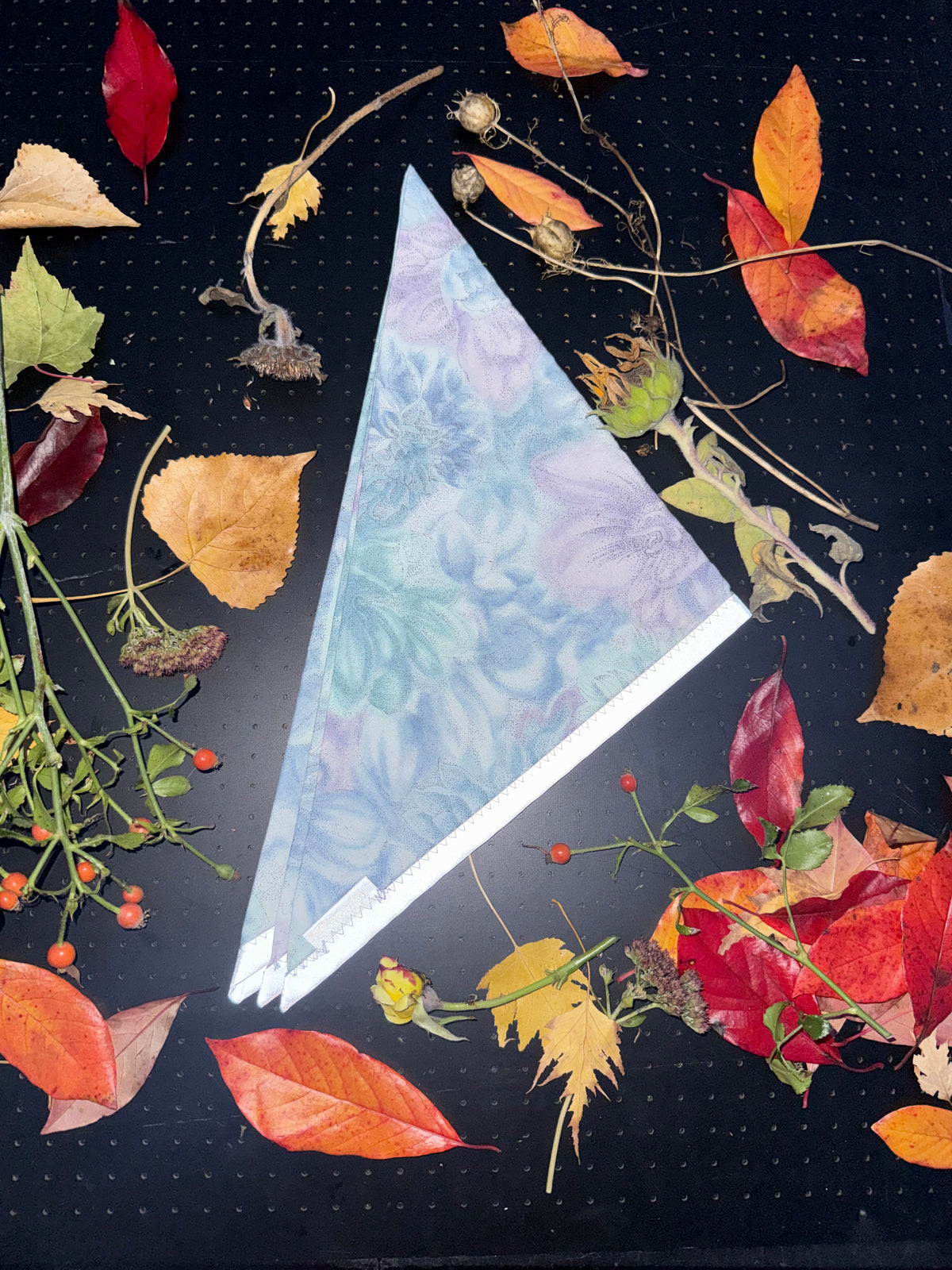 Soft purple and faded blue teal L Reflective Bandana