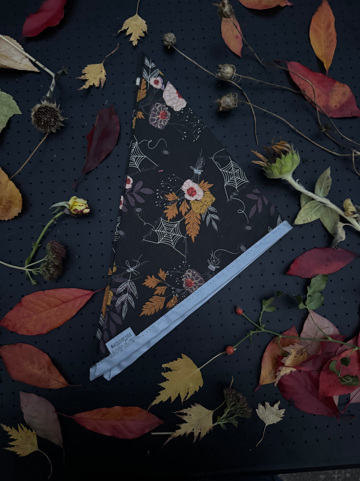 Floral and spider web L Reflective Bandana