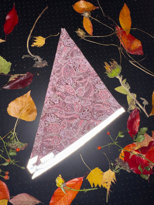 Pink paisley L Reflective Bandana